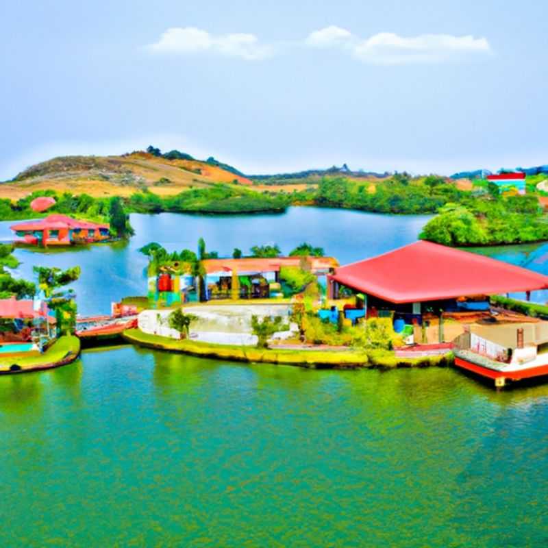 A serene view of Lake Volta, Ghana, captured during a solo traveler's 4-day exploration between winter and spring, showcasing the tranquil beauty of the largest man-made lake in the world.