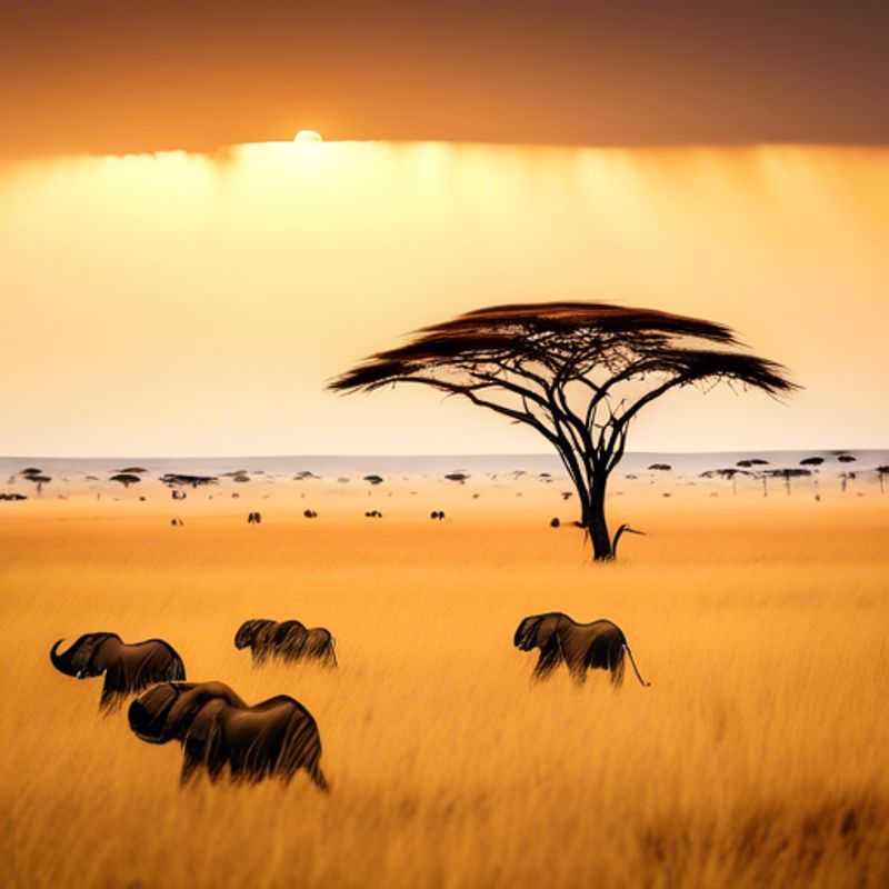 Deux couples, les voyageurs de l'année sabbatique, admirent avec émerveillement la faune sauvage du parc national du Serengeti, en Tanzanie, lors de leur escapade d'une journée entre l'été et l'automne.