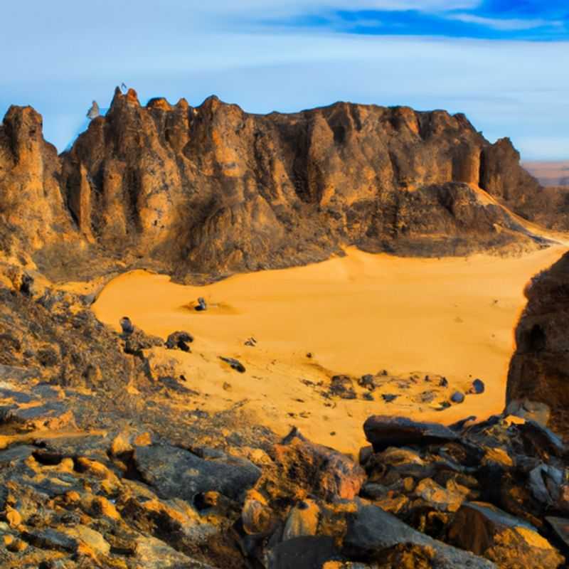 Un voyageur solitaire contemple les imposantes formations rocheuses de Tassili n'Ajjer, en Algérie, lors d'une escapade d'une semaine entre l'hiver et le printemps.