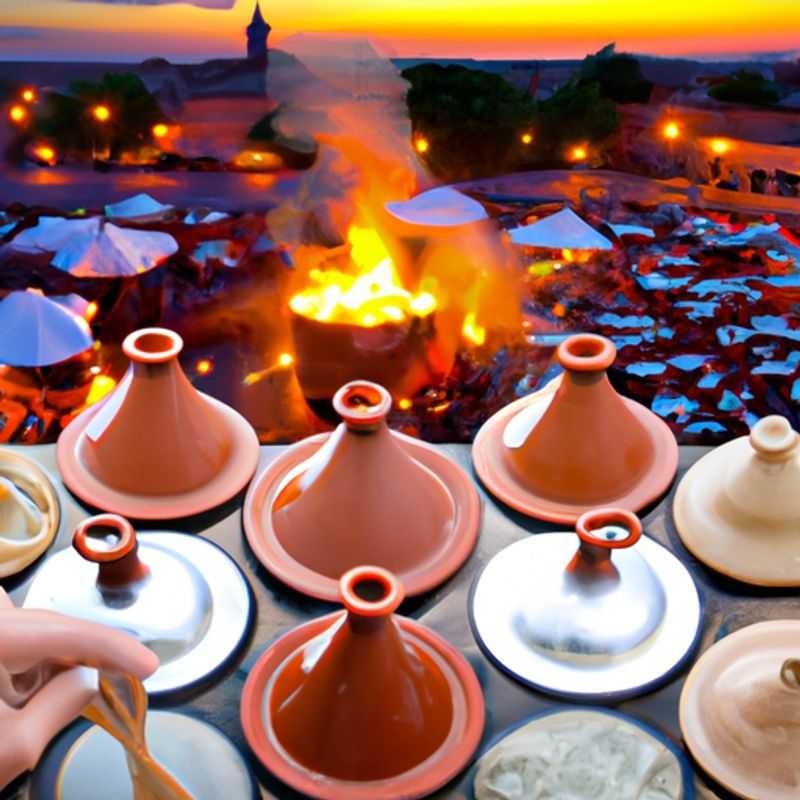 Visite d'un cours de cuisine marocaine traditionnelle à Djemaa el&#45;Fna à Marrakech en été.