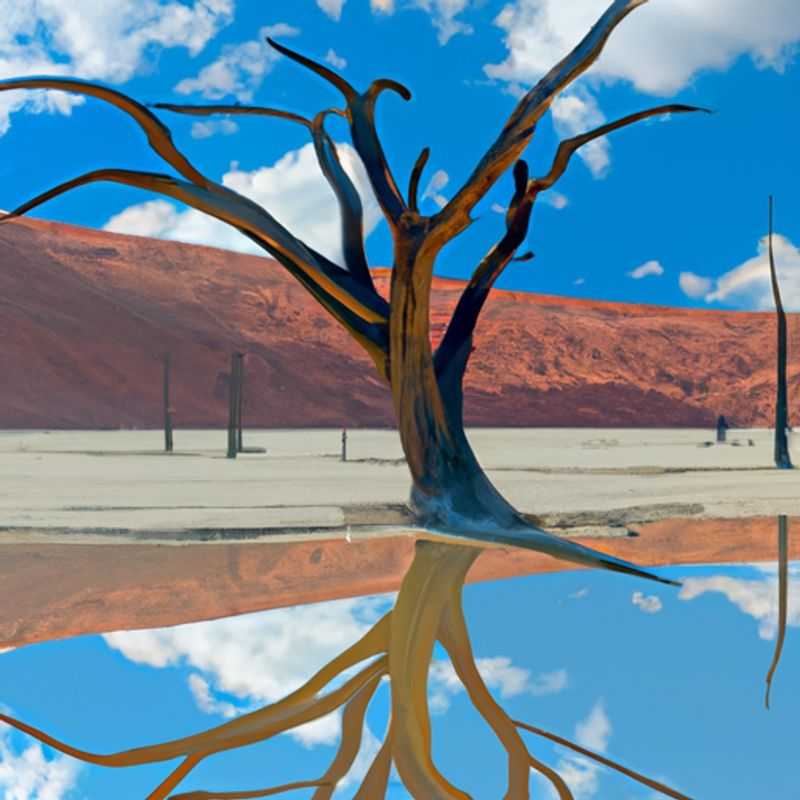 Un voyageur solitaire s'aventure dans les vastes étendues du parc national de Namib-Naukluft en Namibie, où les dunes de sable rougeoyantes rencontrent le ciel azur, lors d'une escapade de 3 jours entre l'hiver et le printemps.