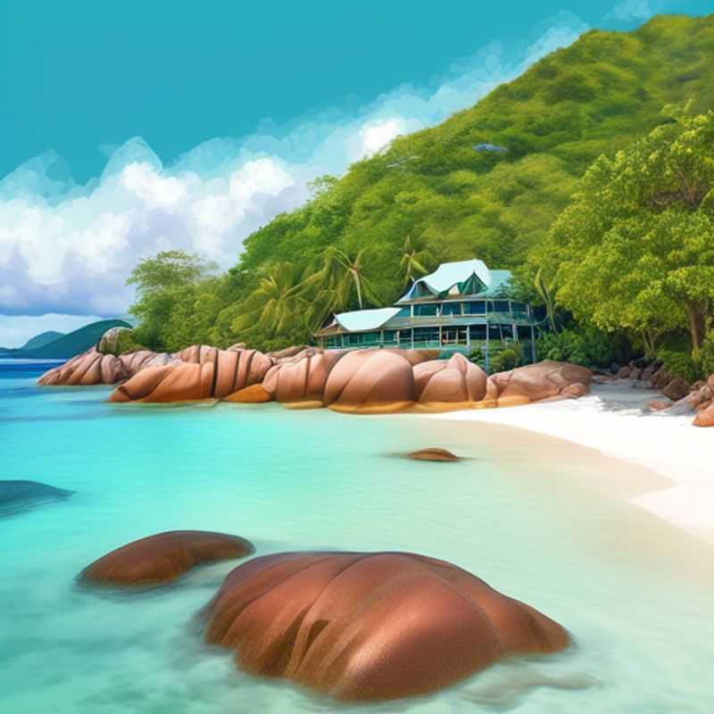 L'île de Praslin, Seychelles : plages de sable blanc immaculé et végétation luxuriante.