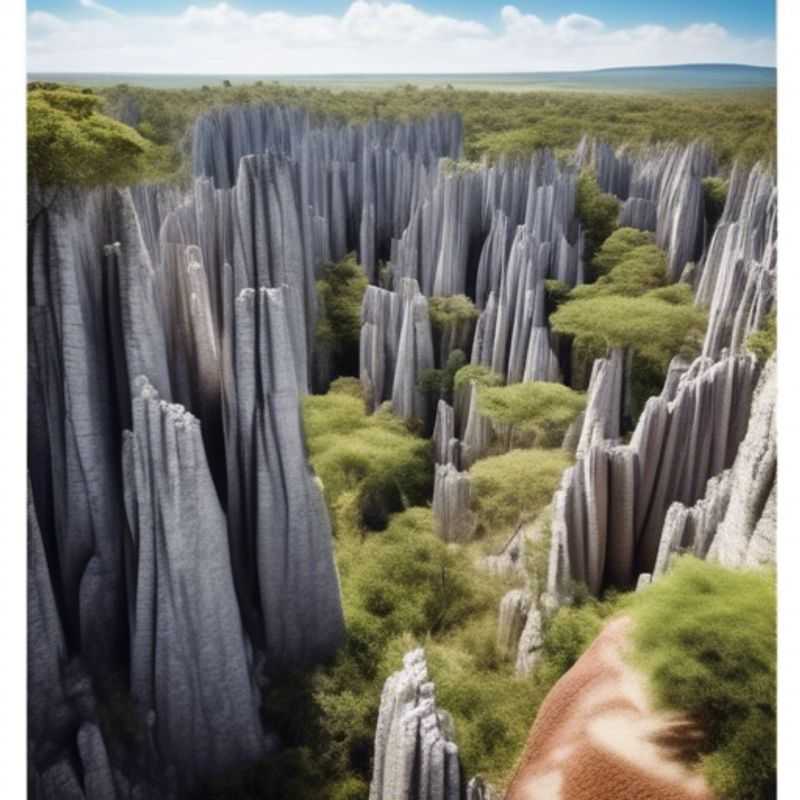 Deux couples d'aventuriers s'aventurant dans les fascinantes formations rocheuses des Tsingy de Bemaraha, à Madagascar, lors de leur escapade estivale.