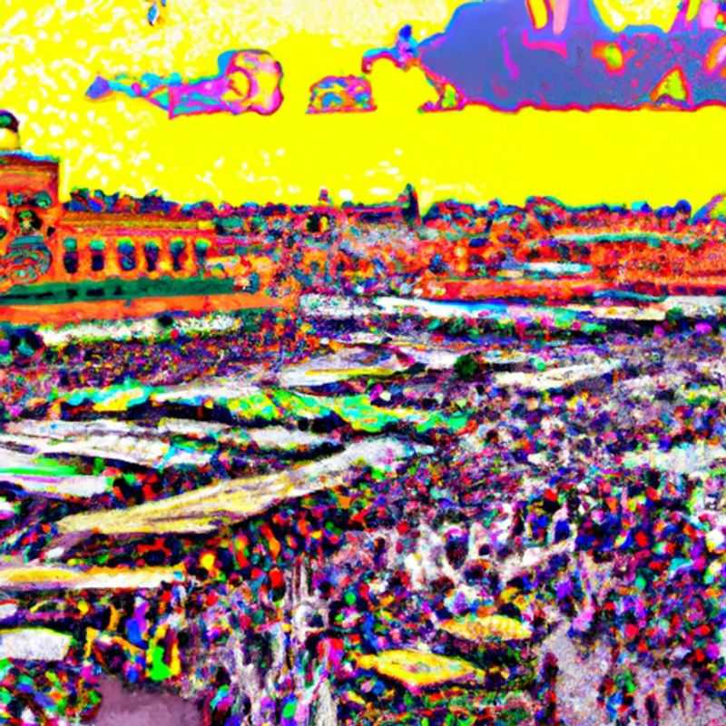 A lone traveler immerses themselves in the vibrant heart of Marrakech, Djemaa el&#45;Fna, during a two&#45;week summer sojourn, embracing the city's captivating energy and cultural tapestry.