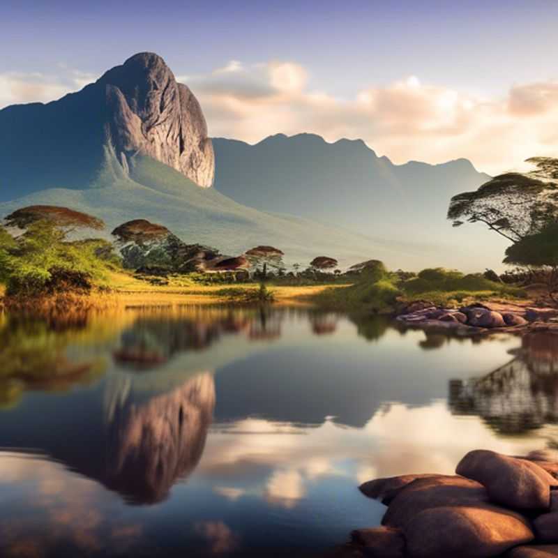 Le majestueux mont Mulanje au Malawi, un géant verdoyant dominant le paysage.