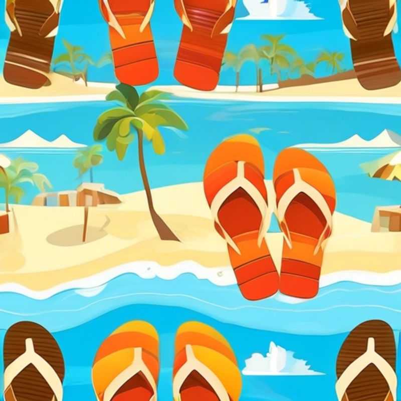 A pair of sandals or flip-flops, ready for summer adventures!